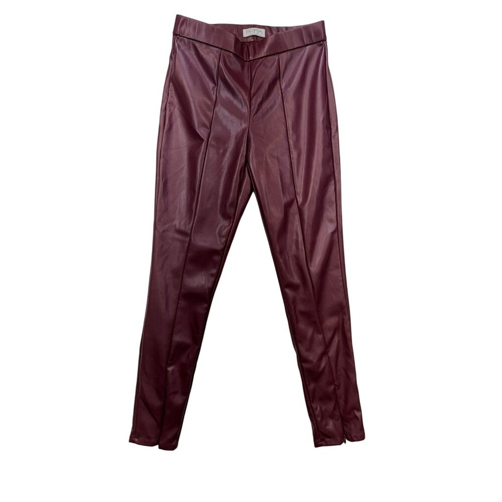 Sofia Jeans By Sofia Vergara Rosa Jegging Size 4 Burgundy Faux Leather